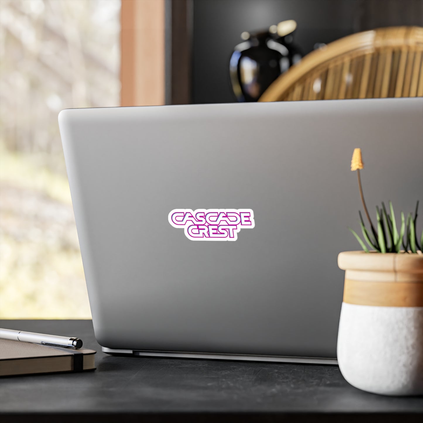 Cascade Crest Text Logo Sticker
