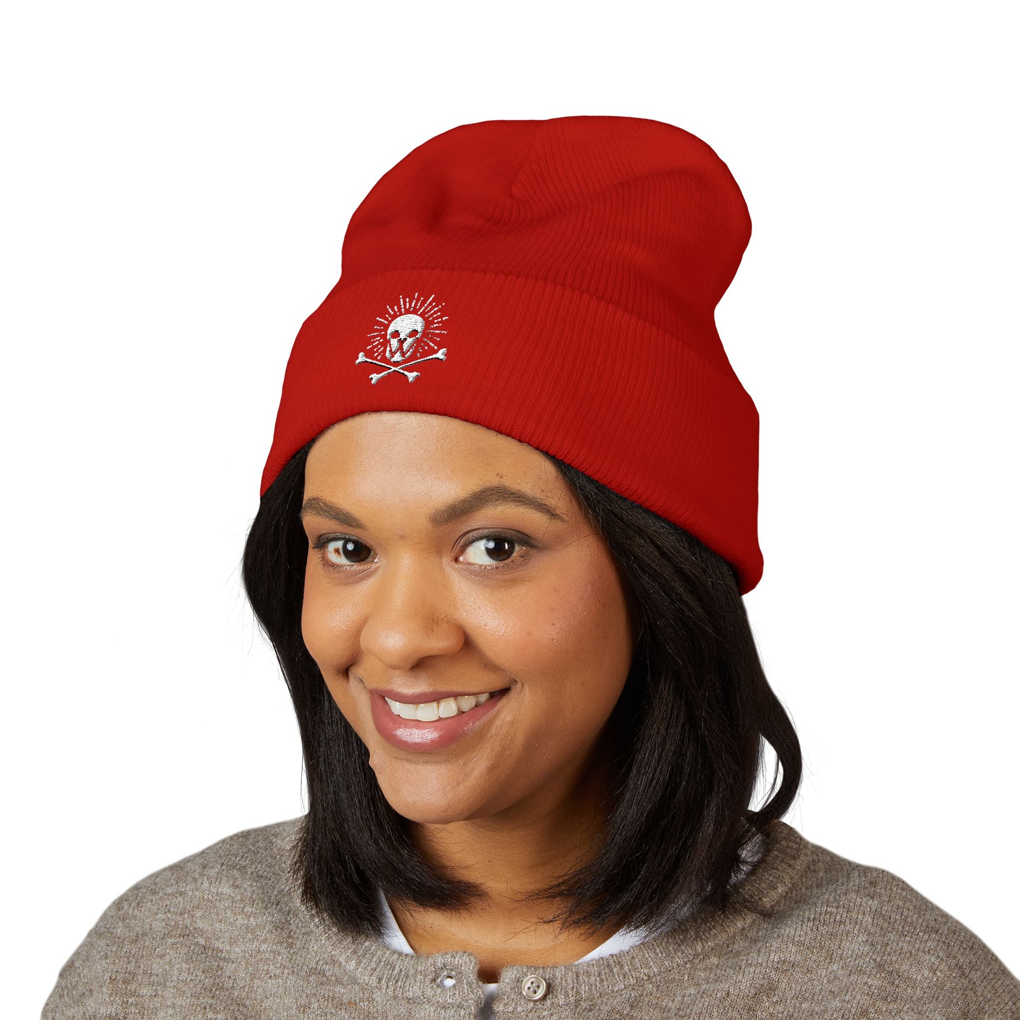 Walden Skull Embroidered Cuffed Beanie