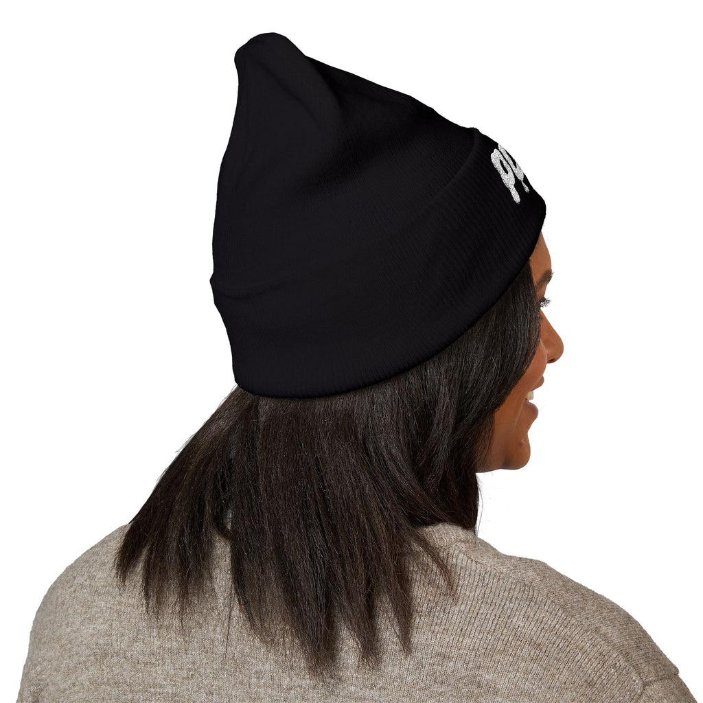 Puffy Embroidered Cuffed Beanie