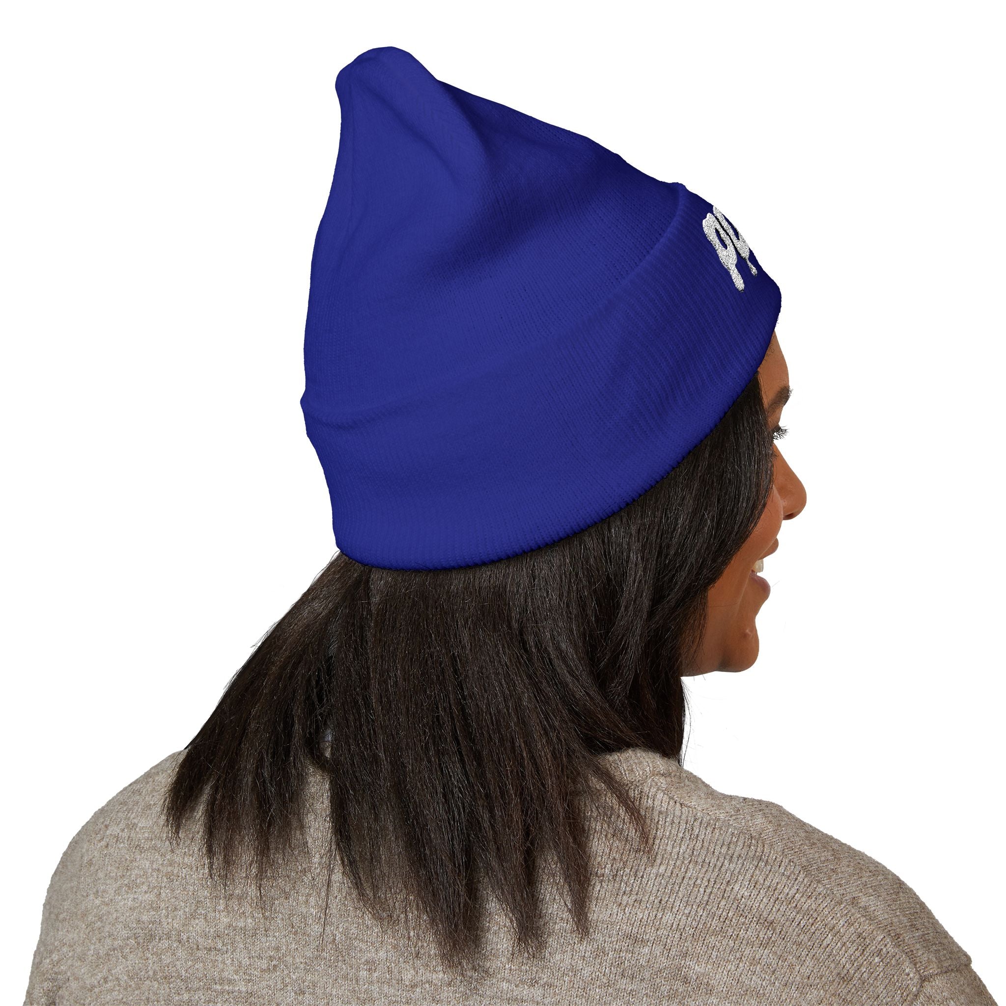 Puffy Embroidered Cuffed Beanie