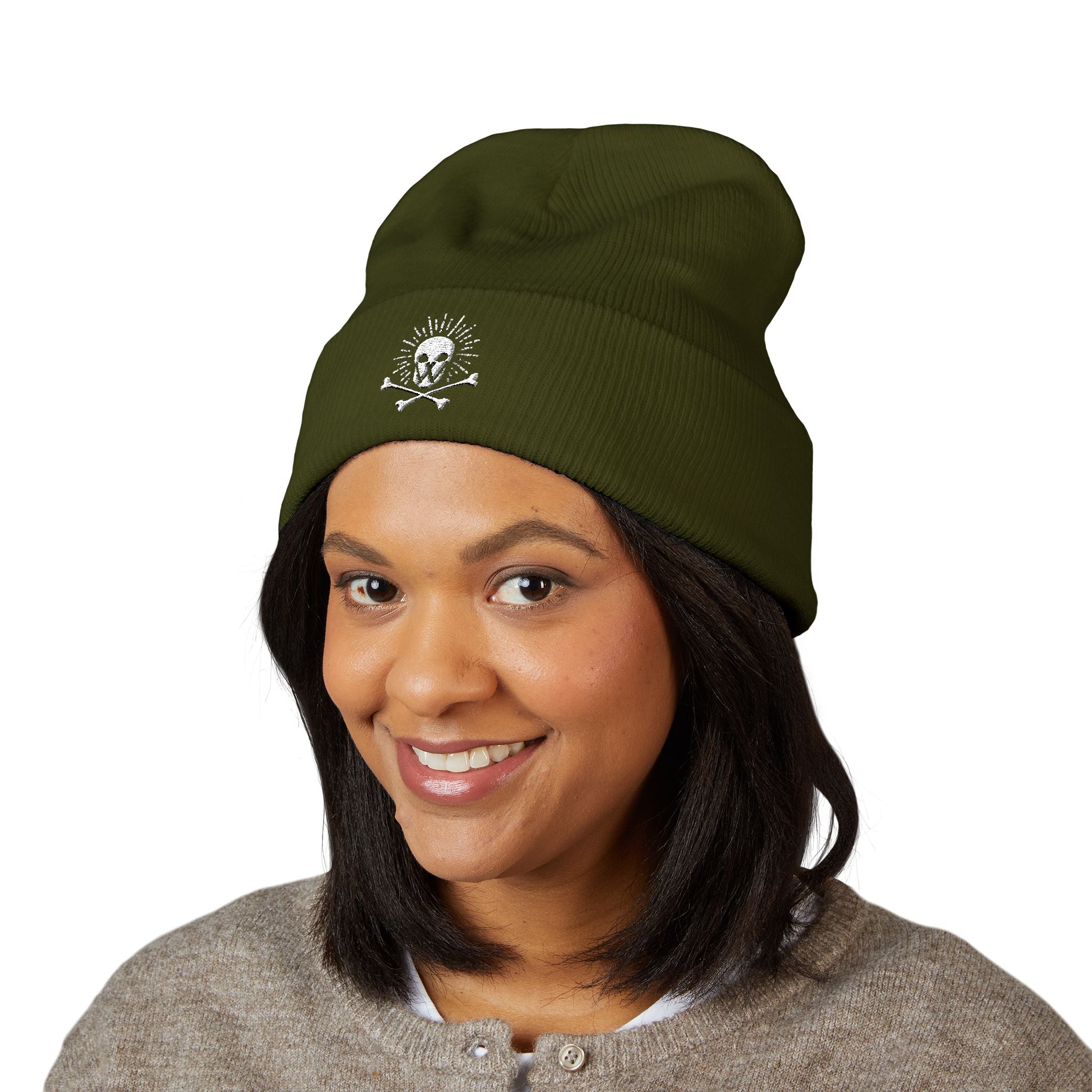 Walden Skull Embroidered Cuffed Beanie