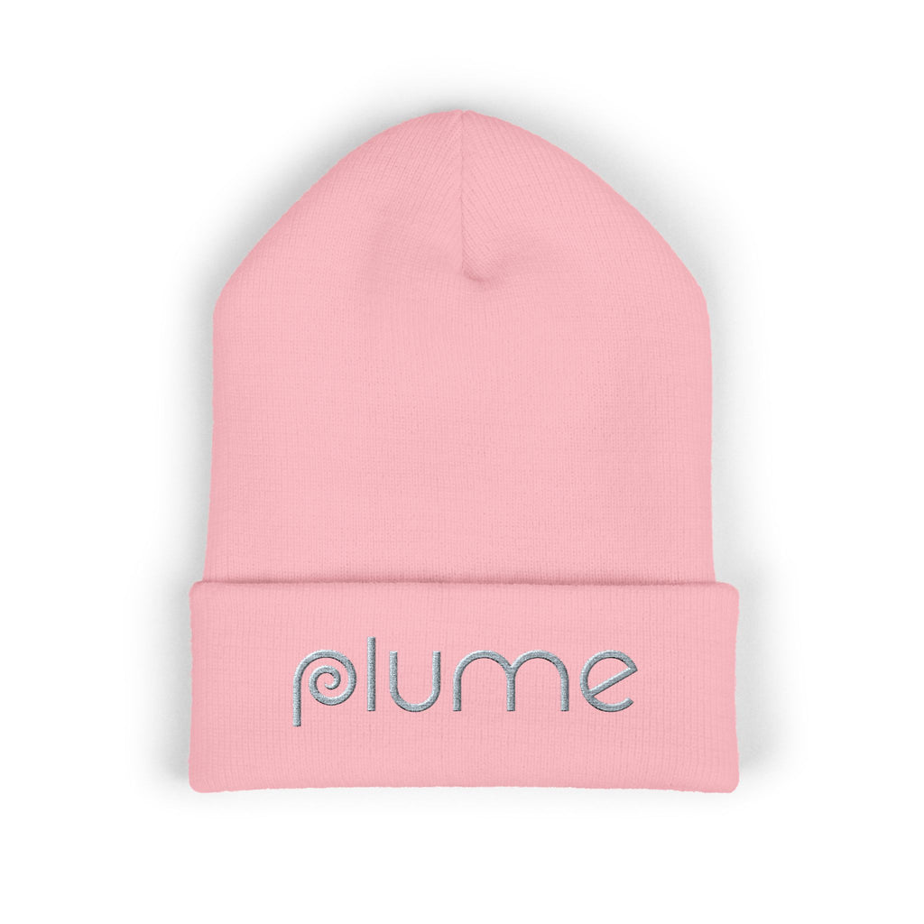 Plume Embroidered Cuffed Beanie