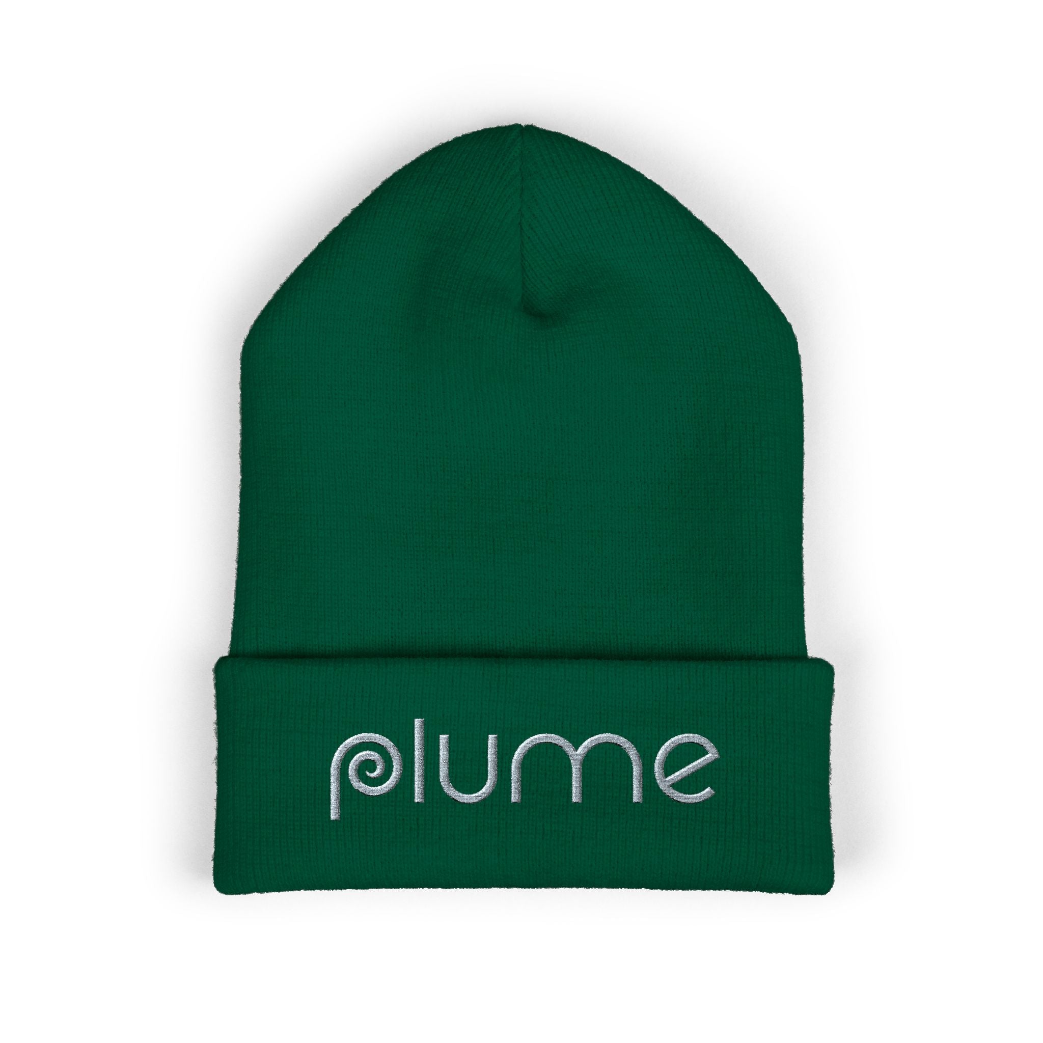 Plume Embroidered Cuffed Beanie