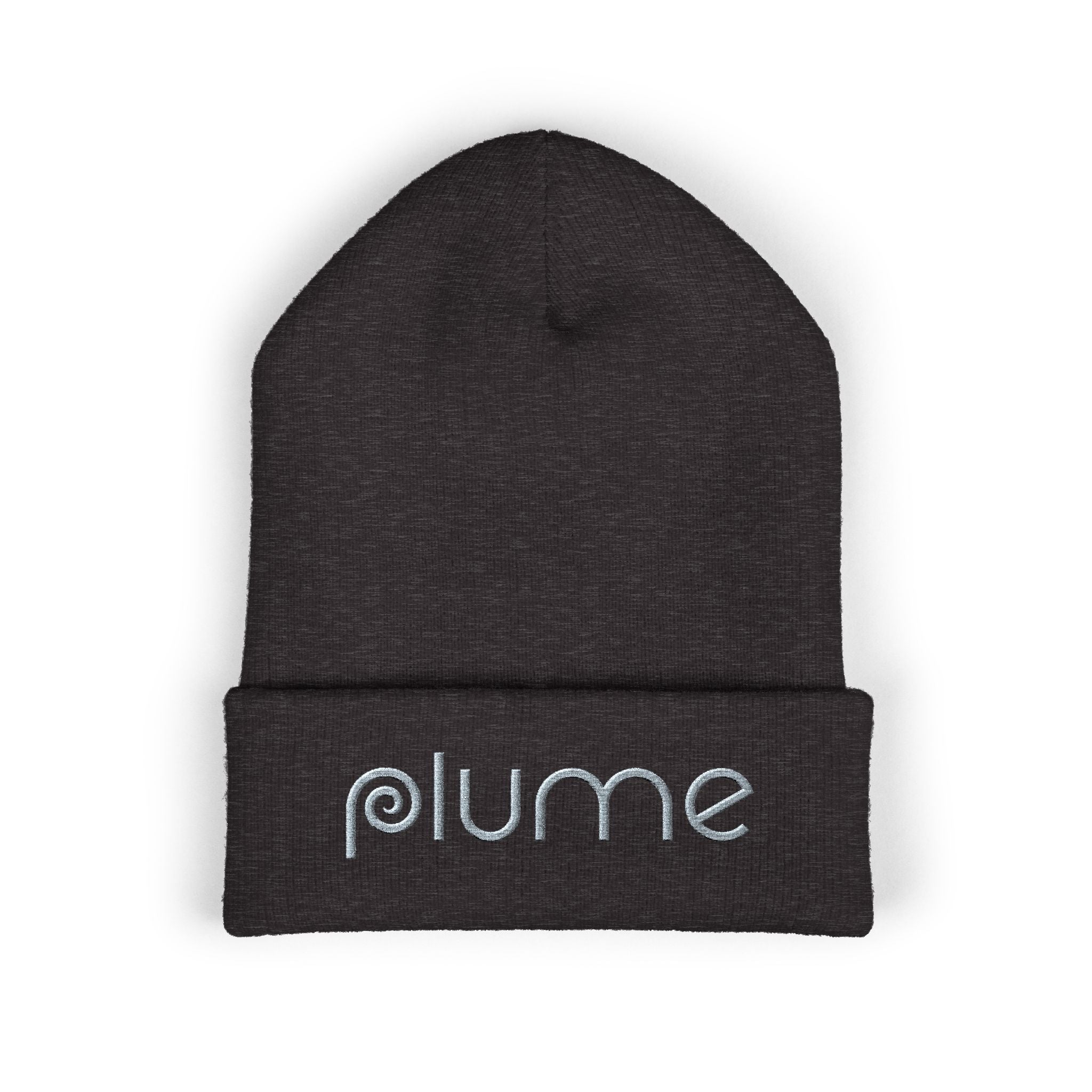 Plume Embroidered Cuffed Beanie