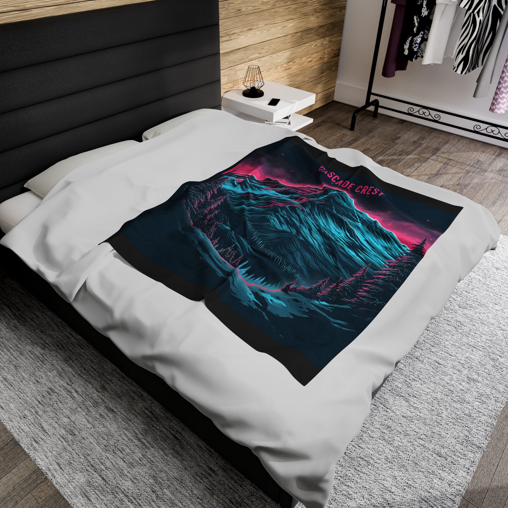 Cascade Crest "Hi-Fi Mountain" Velveteen Plush Blanket