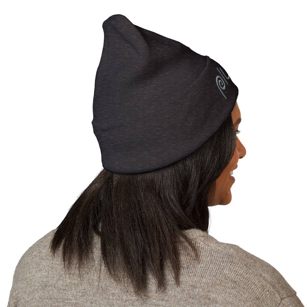 Plume Embroidered Cuffed Beanie