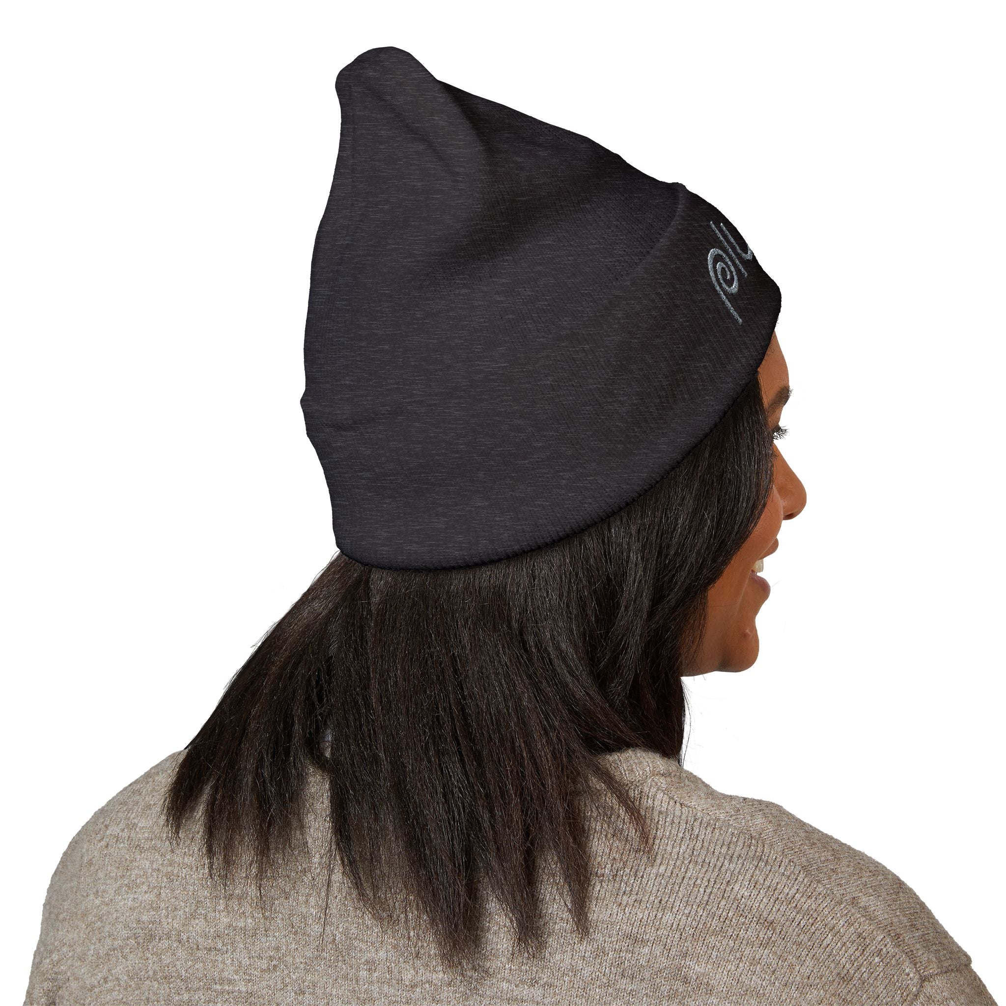 Plume Embroidered Cuffed Beanie