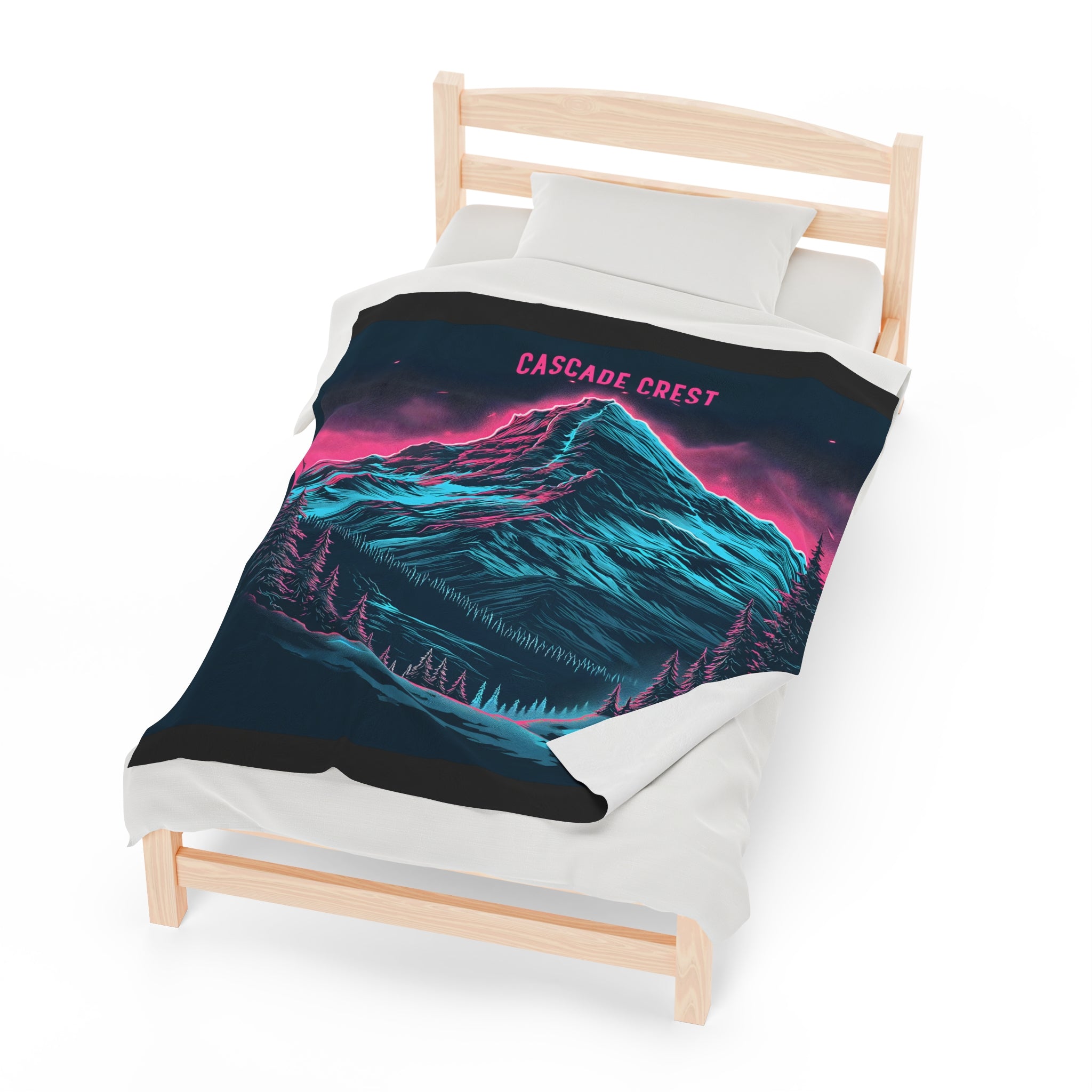 Cascade Crest "Hi-Fi Mountain" Velveteen Plush Blanket