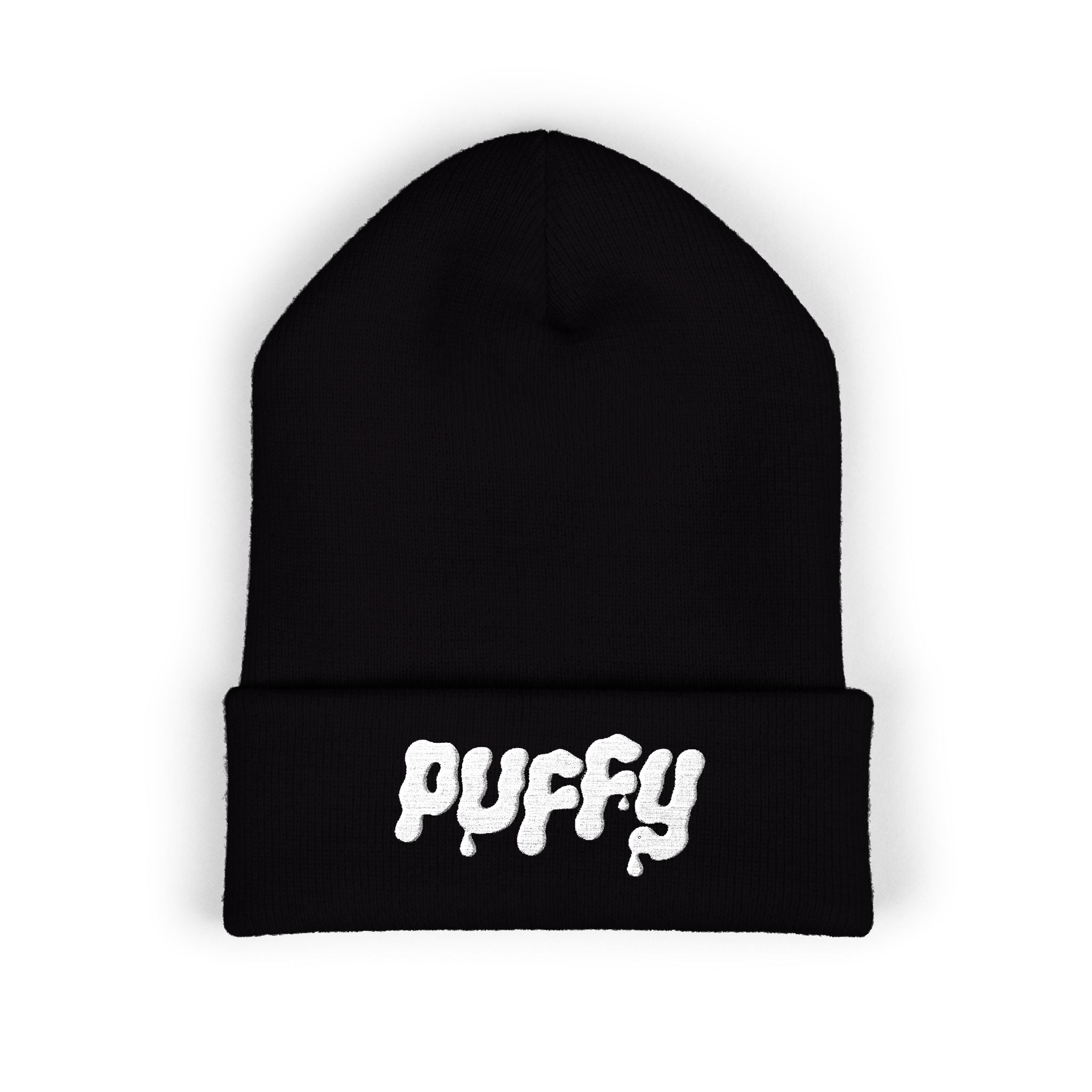 Puffy Embroidered Cuffed Beanie