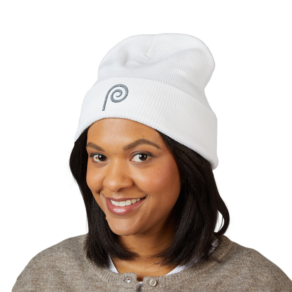 Plume "P" Embroidered Cuffed Beanie