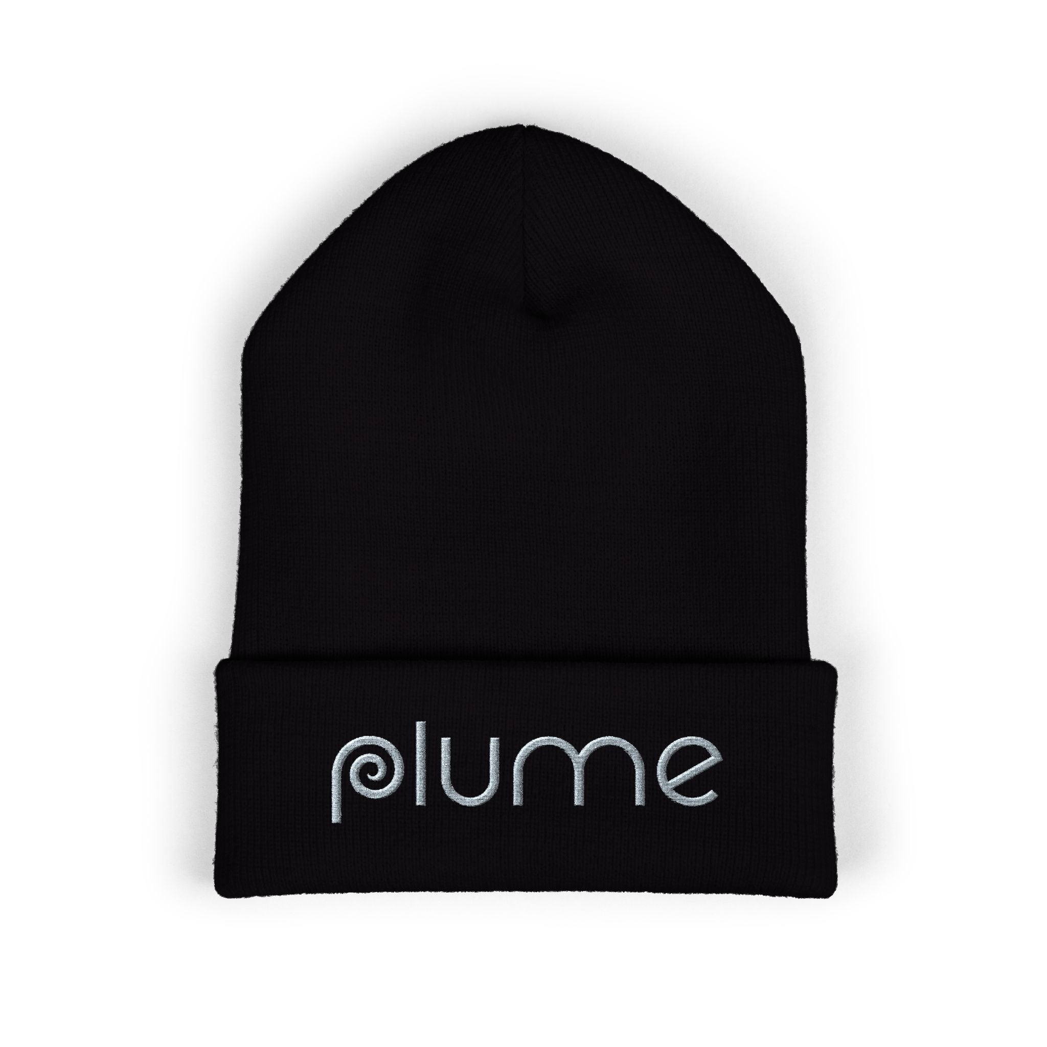 Plume Embroidered Cuffed Beanie