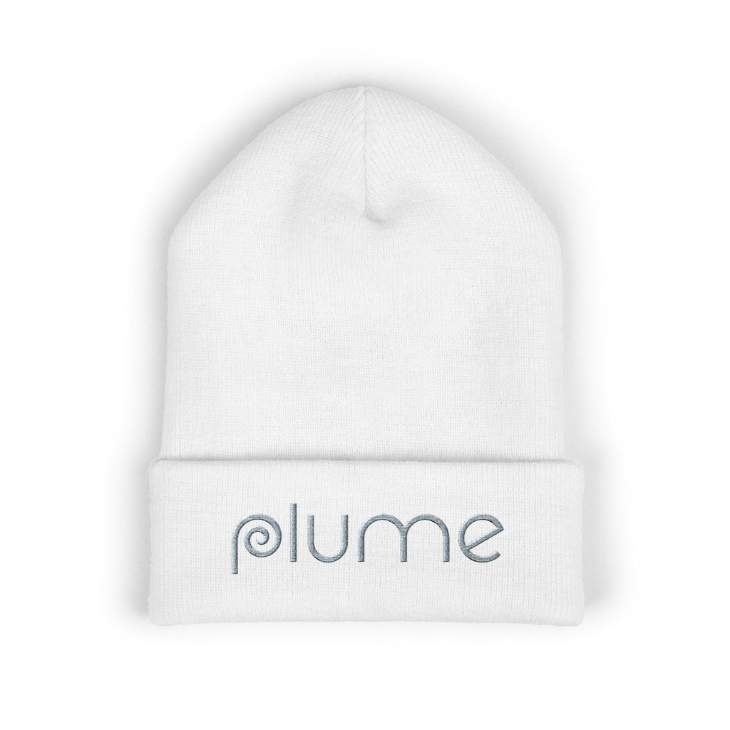 Plume Embroidered Cuffed Beanie
