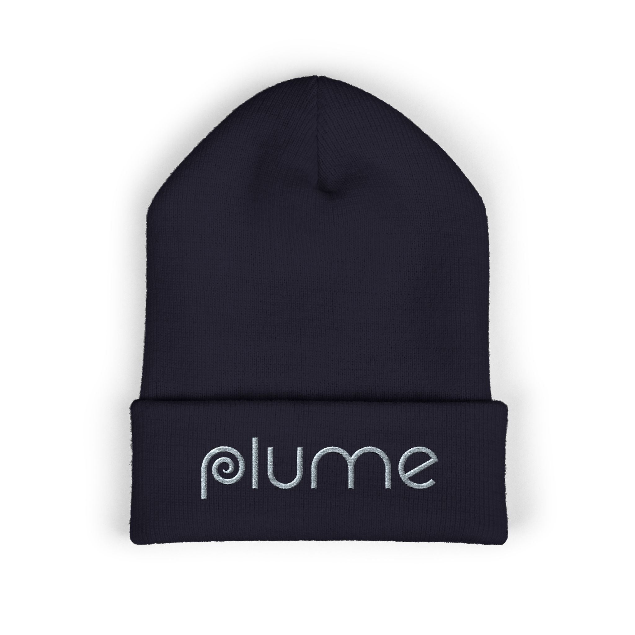 Plume Embroidered Cuffed Beanie