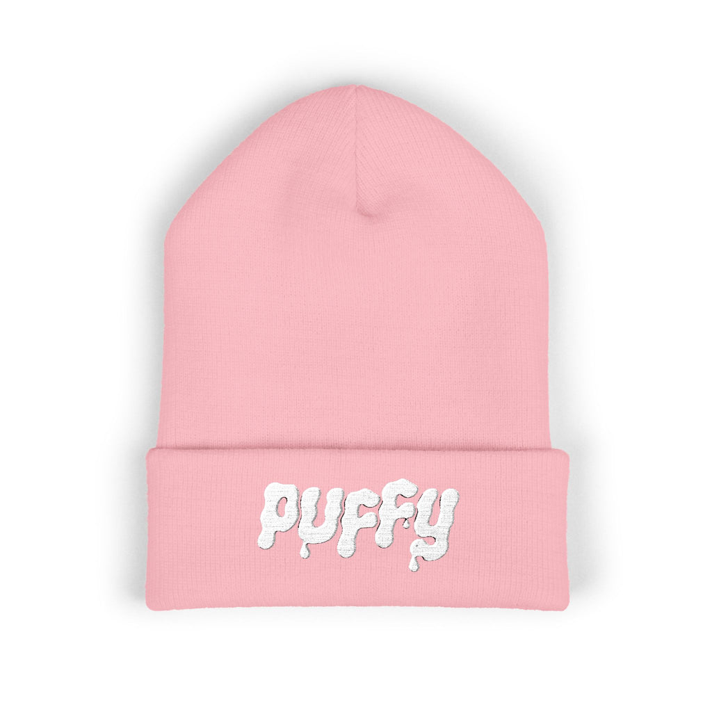 Puffy Embroidered Cuffed Beanie