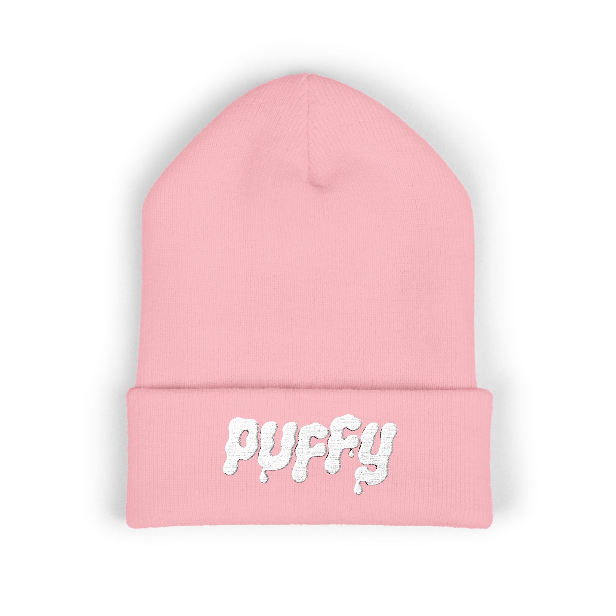 Puffy Embroidered Cuffed Beanie